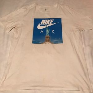 White nike with Statue of Liberty